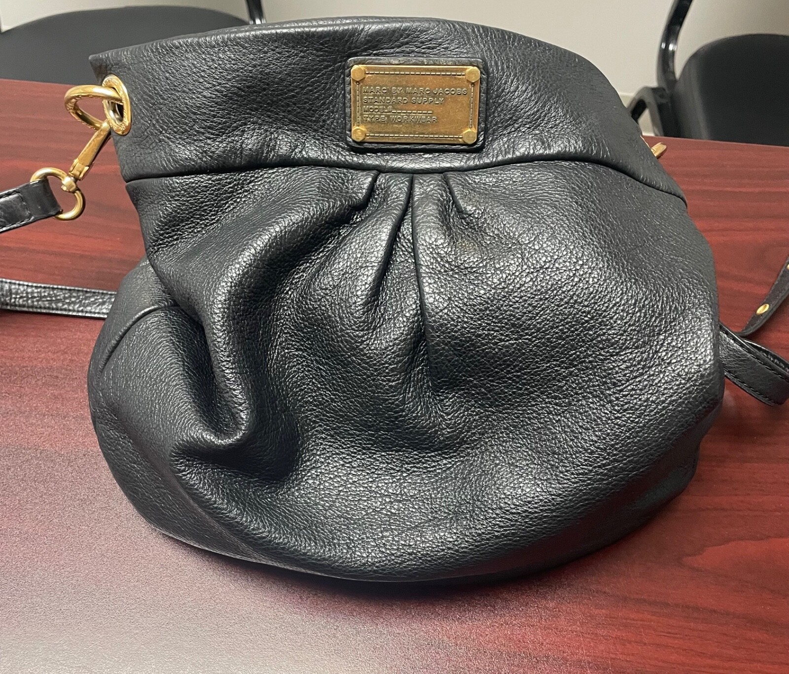 MARC BY MARC JACOBS Classic Q Hillier Black Pebble Leather Hobo