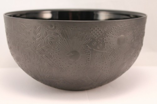 Bjorn Winblad Rosenthal Whimsical Porcelain Black Matte Bowl Embossed - Picture 4 of 12