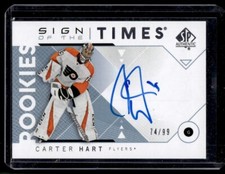 2018-19 SP Authentic Sign of the Times Autograph Rookie Carter Hart RC Auto /99