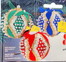 THL Crafts MINI EMPRESS Makes 3 Option B Vtg Sequin Bead Christmas Ornament Kit