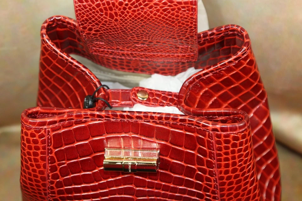 BOLSO BRAHMIN NUEVO CON ETIQUETAS, ROJO "MADDIE WOW FACTOR" GLISSANDRO HONDA TRASERA Foto 4 de 4