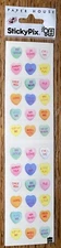 Paper House Sticky Pix Candy Hearts W/Words Be Mine My Love Call Me Valentines
