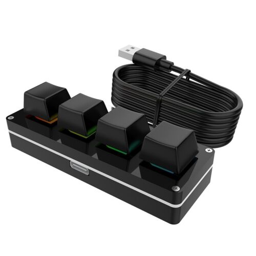 1X(RGB 4 Custom Keypad Macro Knob Gaming Programmierbare Mechanische Hot Swhh - Afbeelding 1 van 9
