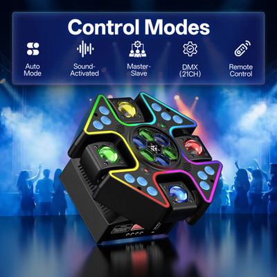 150W RGBW 4IN1 DJ Light w/ Laser Effect 4 Arms Moving Head Light DMX Stage Light