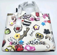 Marc Jacobs Leather Sticker Mini Grind Satchel Bag White Limited New JL026075