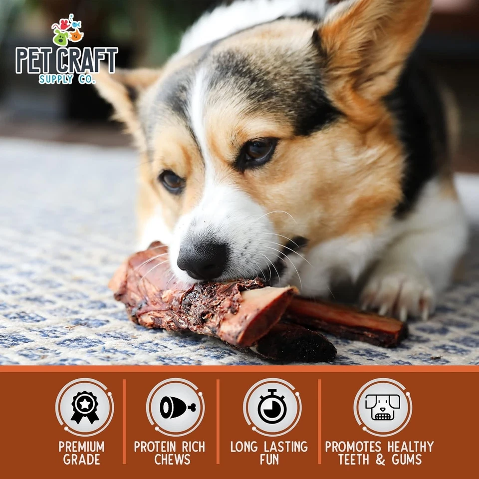 Golosinas masticables para perros con huesos de costillas de búfalo saludables totalmente naturales para masticadores agresivos Lo Foto 3 de 4