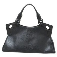 Cartier Marcello de Leather Handbag in Black Women USED