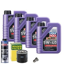 Motoröl 5W40 LIQUI MOLY 4L+MANN Ölfilter+Spülung+Ölablassschraube