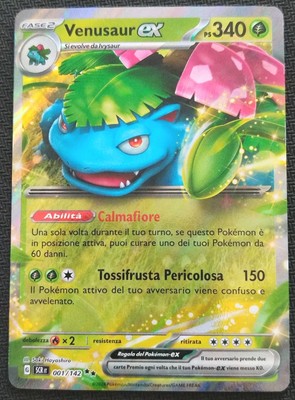 VENUSAUR EX 001/142 SCR Pokemon Astral Krone Italienisch Starter 