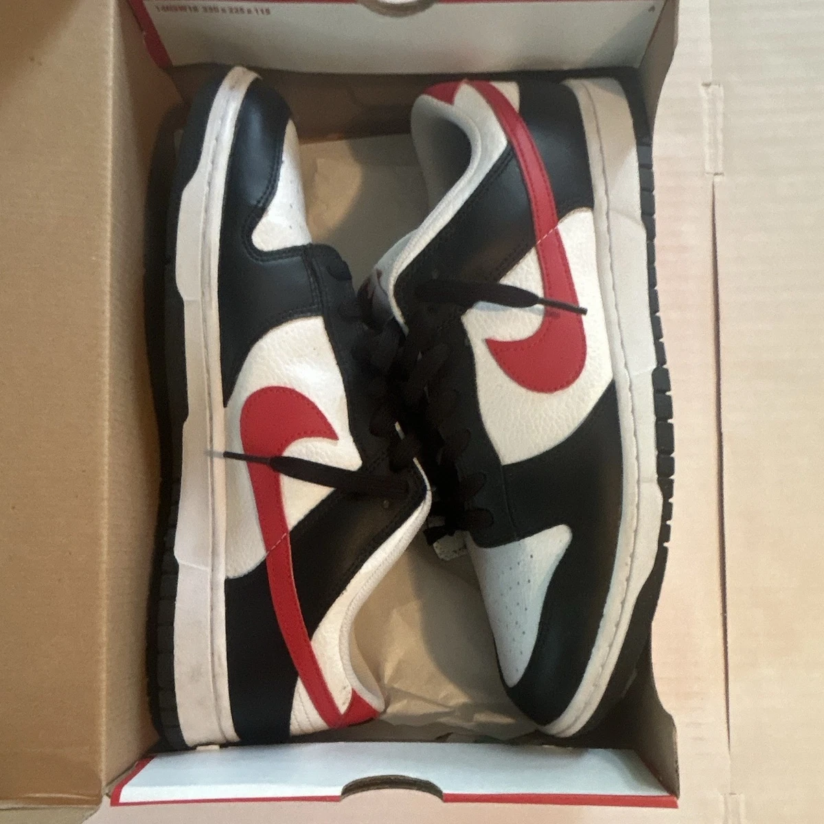 Nike Dunk Low Black White Red | eBay