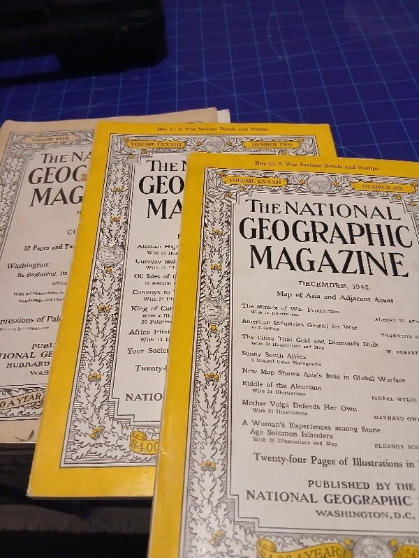3 National Geographic Magazine  1915,1942 And 1943