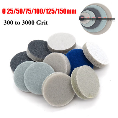 25mm-150mm Wet/Dry Foam Sanding Discs Pads Hook and Loop Sandpaper Grit 300-3000