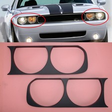 1pair Headlight Lamp Bezel Frame Trim Cover Fit for Dodge Challenger 2008-2014