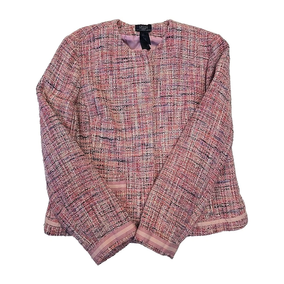 Blazer vintage Crazy Horse de Liz Claiborne para mujer grande Barbie rosa tweed años 90 Foto 2 de 4