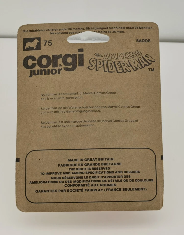 Corgi Spiderman #75 Helicopter 1978 Mettoy MOC Near Mint Marvel Diecast Vintage - Image 2 of 4