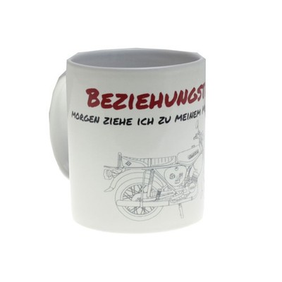 Kaffeetasse groß Beziehungsstatus: Morgen ziehe ich zu meinem Mopedin die Garage