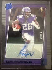 2021 Panini Clearly Donruss Rated Blue 39/99 Kene Nwangwu #85 Rookie Auto RC
