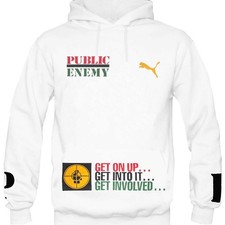 Felpa con cappuccio Public Enemy X Puma - Fight The Power con licenza ufficiale nuova Def Jam
