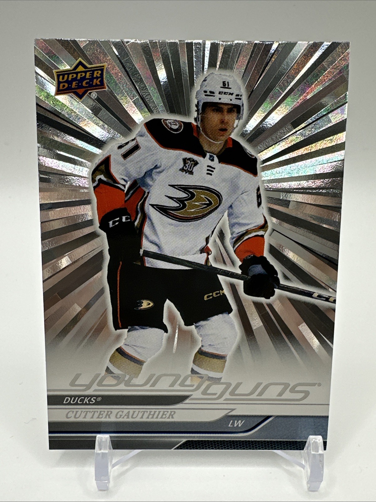 2024 UPPER DECK #212 CUTTER GAUTHIER OUTBURST SILVER YOUNG GUNS RC ROOKIE