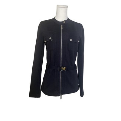 Armani Exchange Women's Full Zip Lightweight Black Jacket Size M Belt