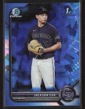Jackson Cox 2022 Bowman Draft Sapphire Edition #BDC-174 Colorado Rockies