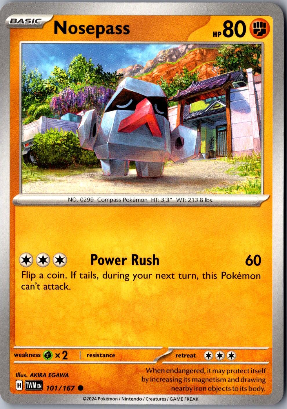 Nosepass 101/167 Common Twilight Masquerade Lightly Played Pokemon Card