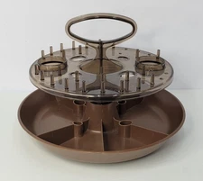 Vintage Lazy Susan Holder Thread Spool Organizer Sewing Caddy Storage Rubbermaid