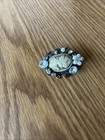 Faux Gold Tone Cameo, Pearl, & Rhinestone Brooch 1 3/4” — photo 2