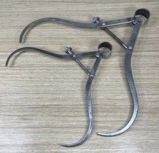 Vintage Outside Spring Caliper Machinist Flat Leg Measure Tool 8” 6” USA Set (2)