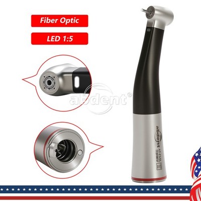 Abdent Dental Fiber Optic LED Contra Angle 1:5 Increasing High Speed Handpiece