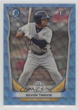 2014 Bowman Prospects Chrome Blue Wave Refractor Devon Travis #BCP33 i6j