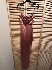 Windsor Long Silky Dress Prom Wedding Rosegold Medium New with Tags
