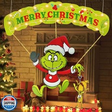 Outdoor Christmas Home Decorations, 7Pcs Lights Up Christmas Parachute Signs