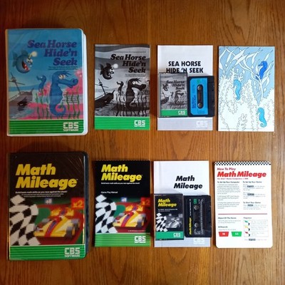 Sea Horse Hide n Seek & Math Kilometerstand Atari 400 800 XL XE Heimcomputer CBS