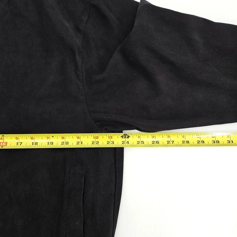 Zero Restriction Golf 1/4 Zip Long Sleeve Suede Pullover Black Jacket Mens Large - Image 4 of 4