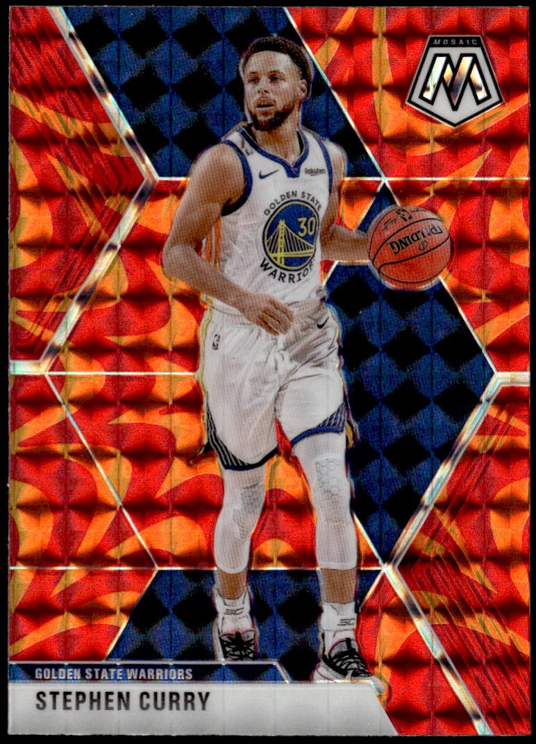 2019-20 Panini Mosaic #70 Stephen Curry Reactive Orange E1