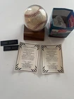 Hank Aaron Autograph MLB Baseball w/ Score Board COA & Display Stand Name Plaque