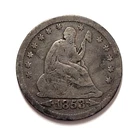 1853/4 ~ FS-301 ~ Seated Liberty Quarter ~ FINE ~ Sharp Variety Indicator!!
