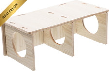Mini Wooden Rabbit House Hideout Hamster Hut Detachable Guinea Pig Toy