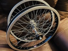 Araya Pair 7x Bmx Wheels 20 X 1.75 36 Spoke Black Sr 84 Old School Vintage Hubs