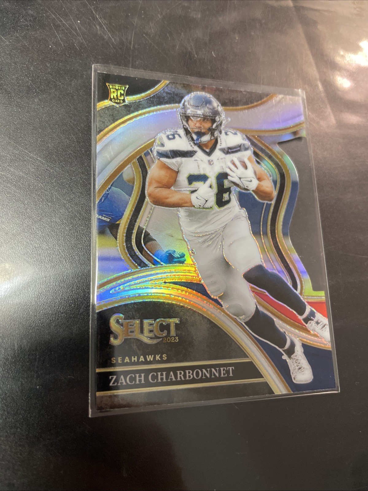 2023 Panini Select Club Level Zach Charbonnet #202 Silver Prizm Die-Cut (RC)