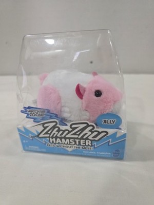 New Zhu Zhu Pets Jilly Electronic Hamster 5'' Interactive Pink & White Plush NIB