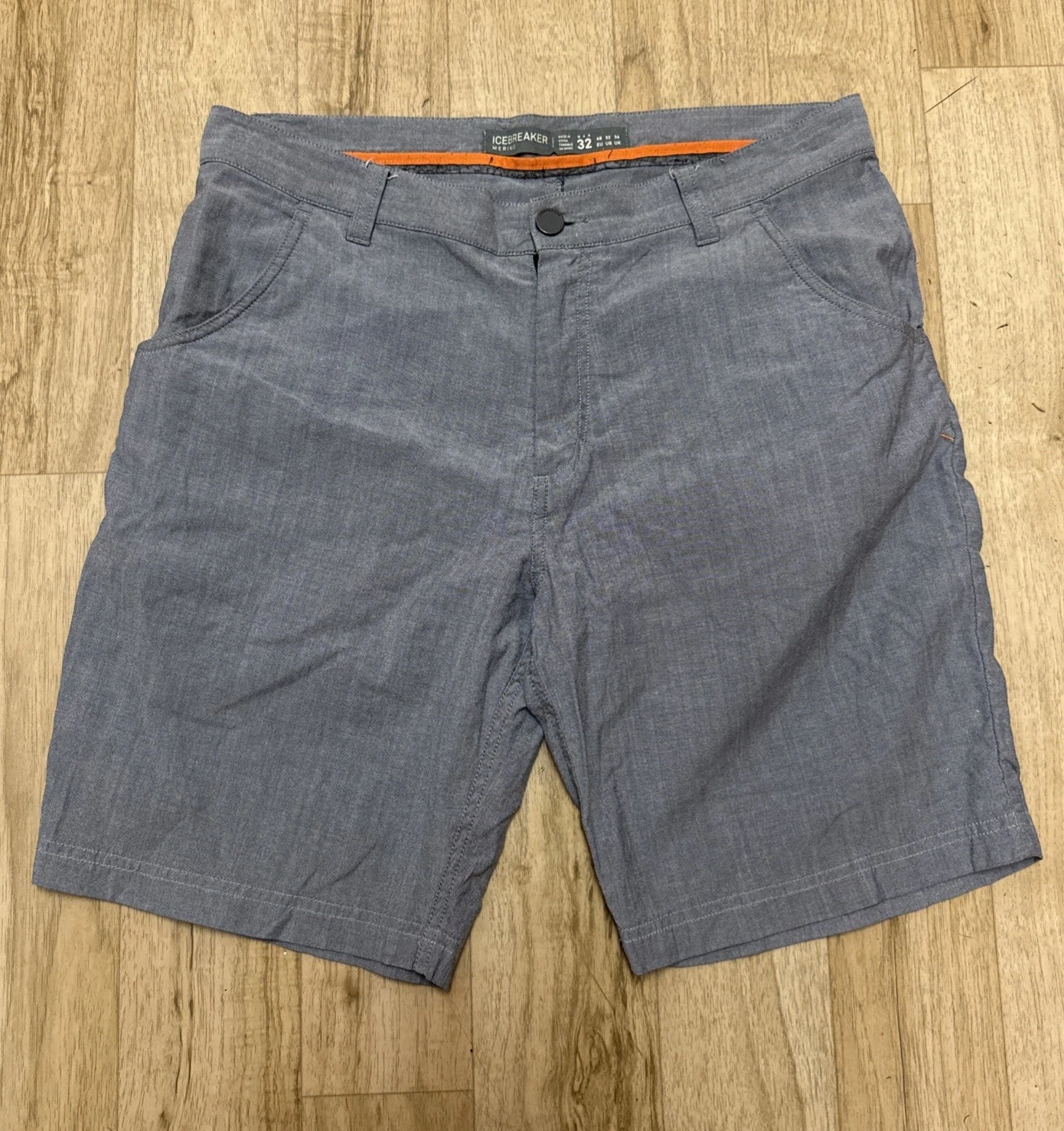 Icebreaker Men’s Blue Wool Blend Hiking Shorts Sz 32