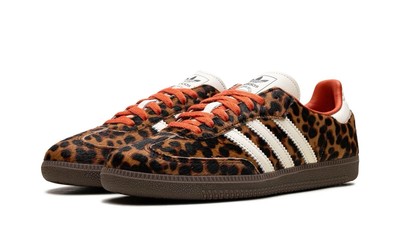 adidas Samba OG Preloved Red Leopard Print JI2734 Women's Sneakers