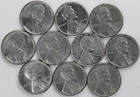 AU-UNC Spotty Roll (50) 1943 P Lincoln Steel Wheat Cents