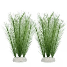 M2cbridge Plastic Fish Tank Plants Soft Silk Water Grass 2pcs,8", Green