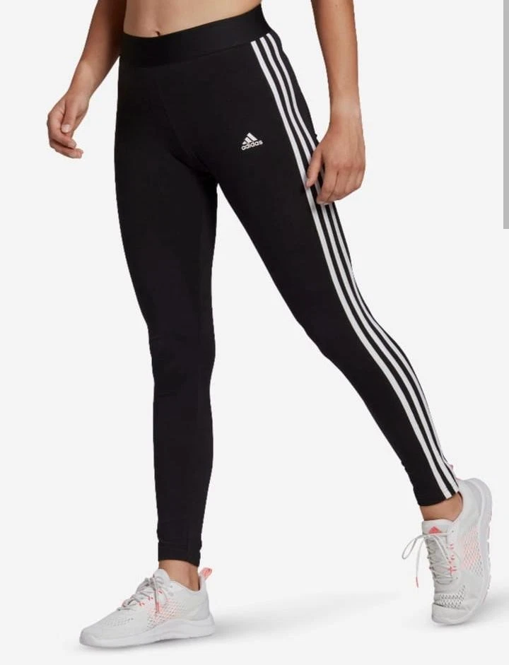 Women’s Adidas New 3-Stripes Leggings/Bottoms Running Gym Black For Sale - Image 3 of 3