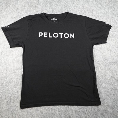 Peloton Top Women Medium Black Century Club 100 Rides Short Sleeve Cotton