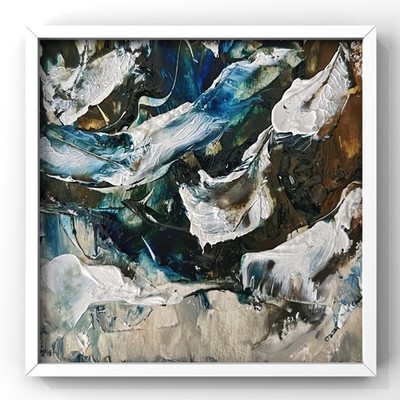 Norway Norwegian Sea, Senja Storm Mood, Expressive Abstract Seascape Framed Art