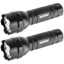 2 Pack Sunlite 51003-SU AAA Tactical Flash Light with Red Laser, Water Resistant